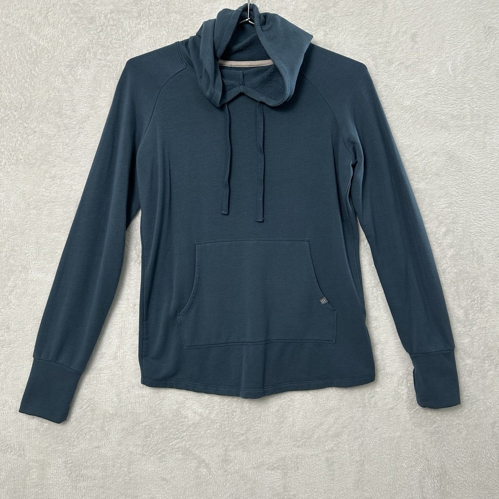 Free Fly Hoodie Sweatshirt Womens XS Blue Bamboo Soft Stretch Drawstring Comfort